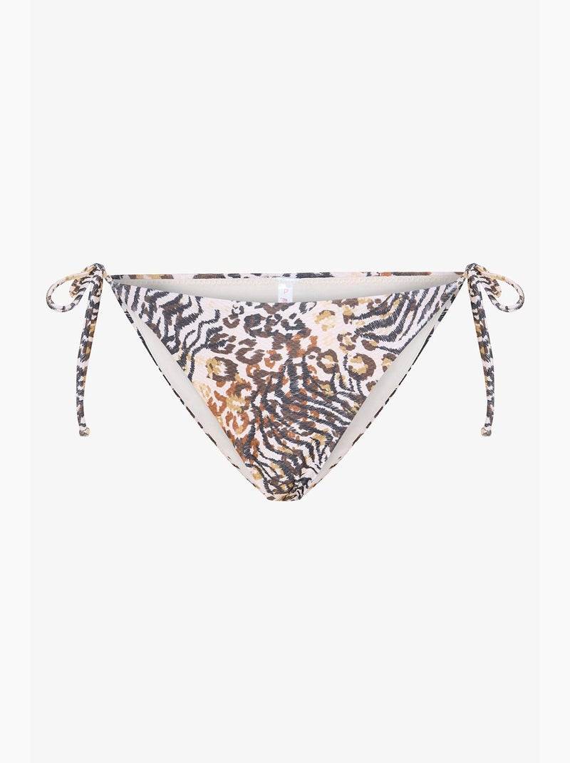 Brissa bikinibroekje met luipaardprint penti Wit Zwart - Kiabi