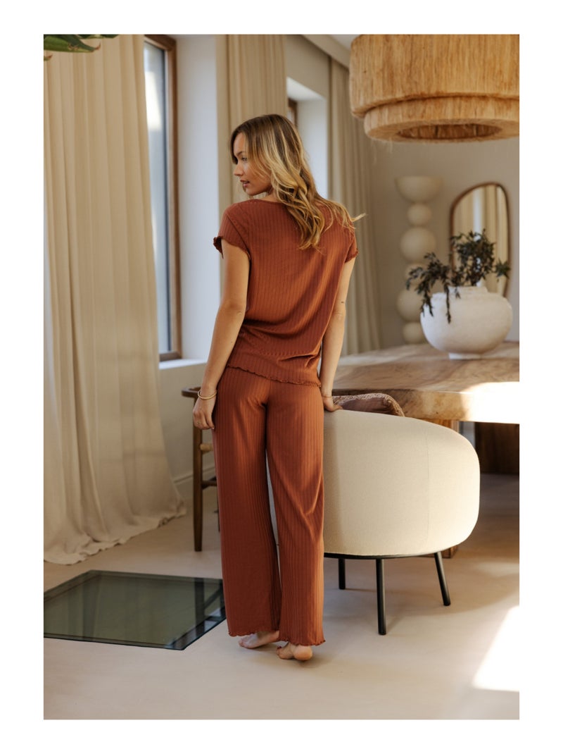 Broek clarissa Oranje - Kiabi