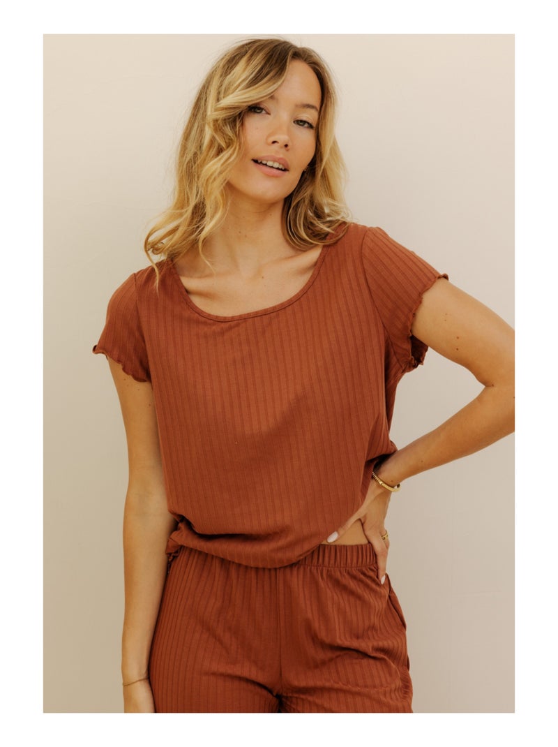 Broek clarissa Oranje - Kiabi