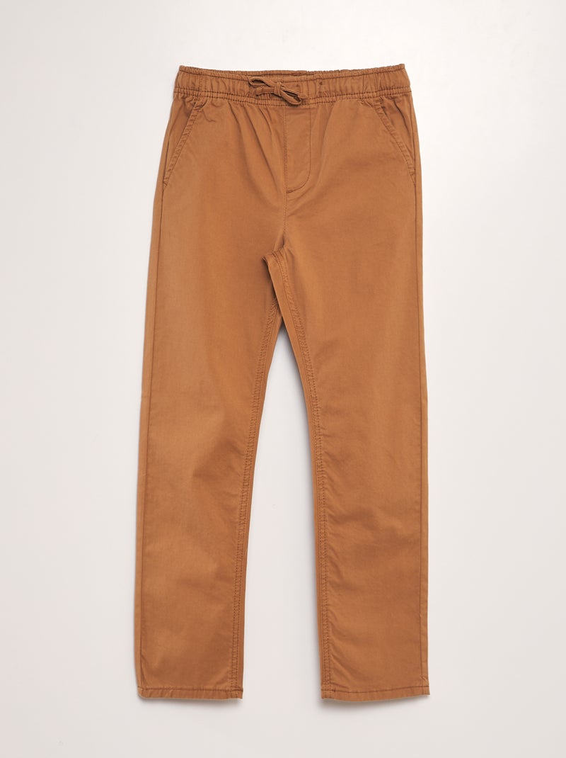 Broek in joggingstijl BRUIN - Kiabi