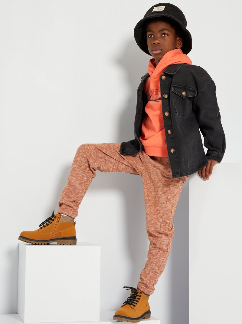 Broek in joggingstijl ORANJE - Kiabi