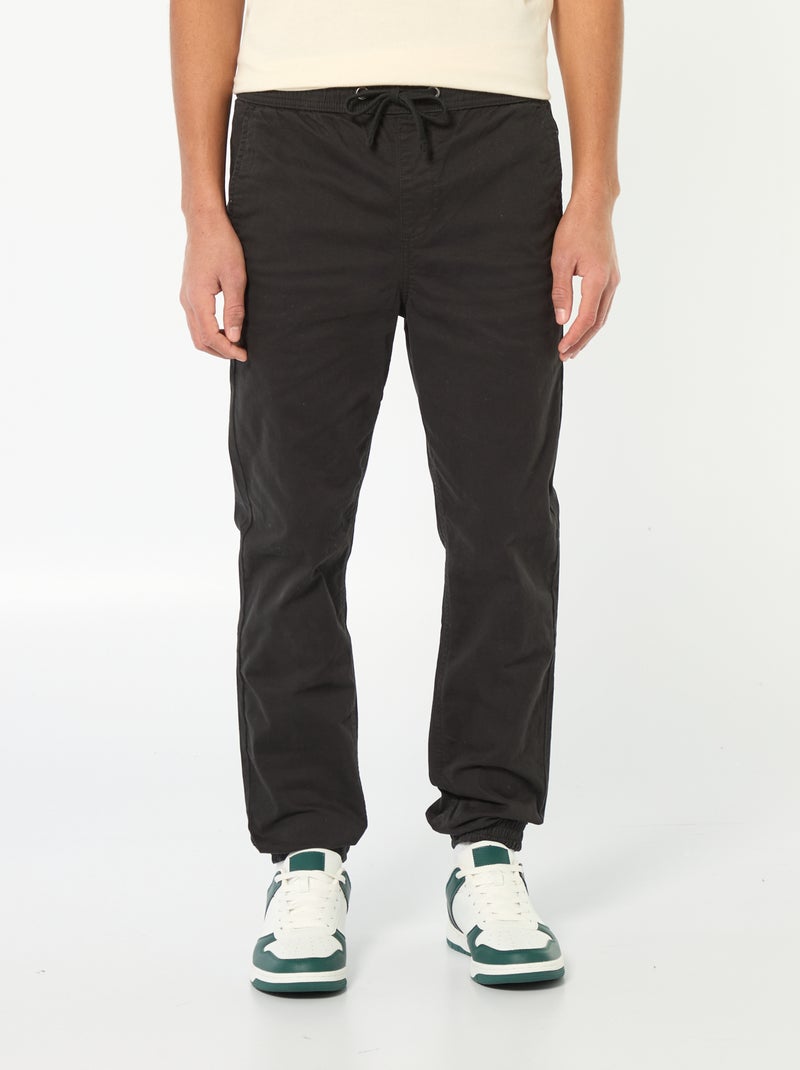 Broek in joggingstijl zwart - Kiabi