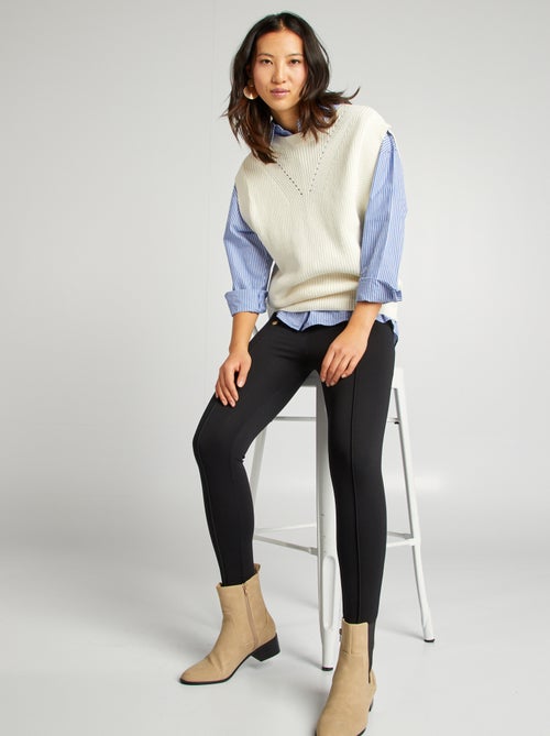Broek in leggingstijl met goudkleurige knopen - Kiabi