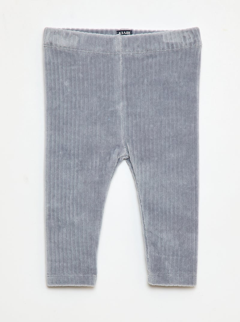 Broek in leggingstijl van velours Blauw - Kiabi