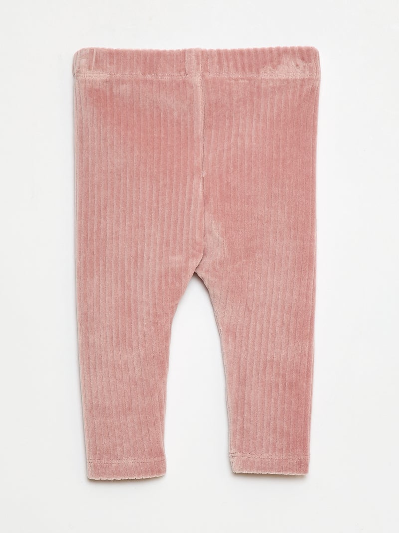 Broek in leggingstijl van velours Rose - Kiabi