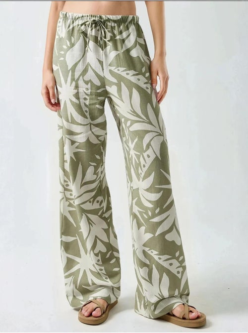 Broek met bloemenprint en rechte pijpen hiccup - Kiabi