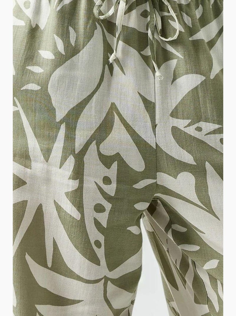 Broek met bloemenprint en rechte pijpen hiccup Groen - Kiabi