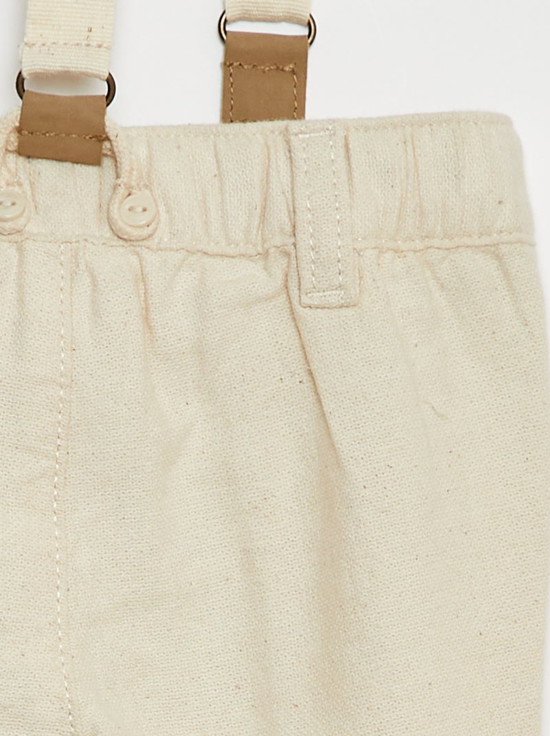 Broek met bretellen WIT - Kiabi