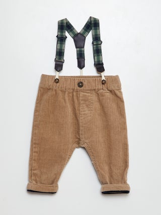 Broek met bretels van corduroy