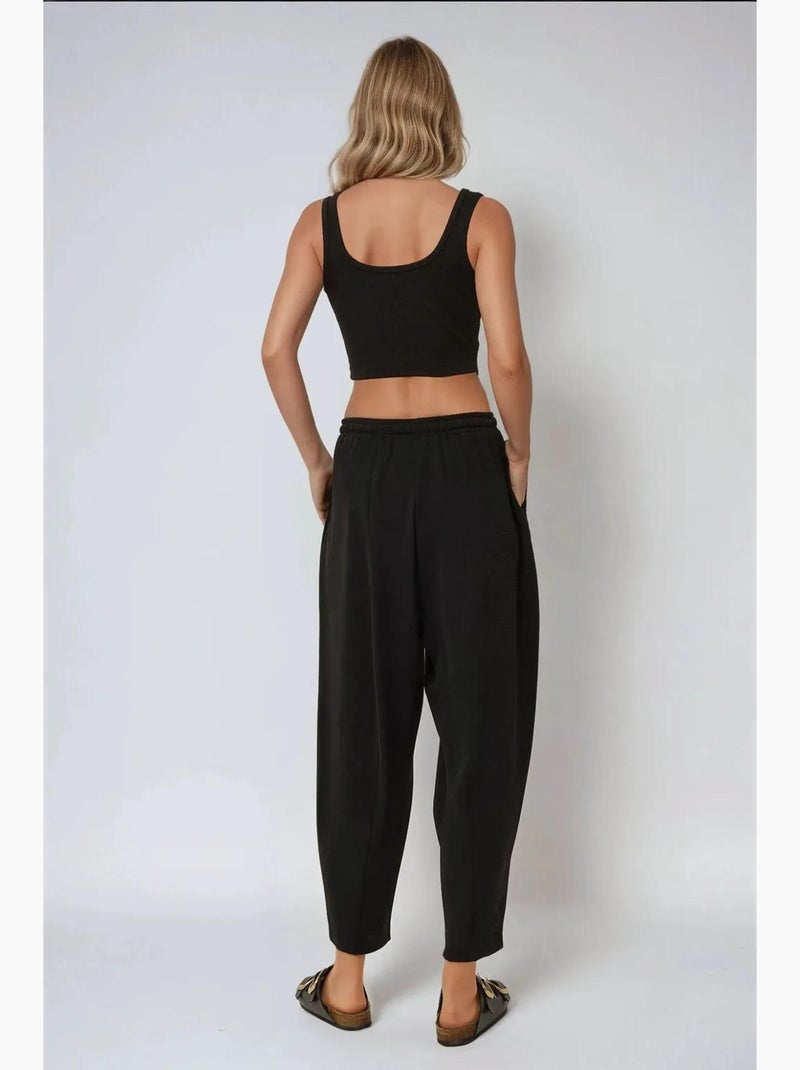 Broek met elastische taille en comfortabele pasvorm hiccup Zwart - Kiabi