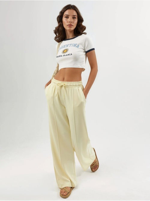 Broek met elastische taille en rechte pijpen busem - Kiabi