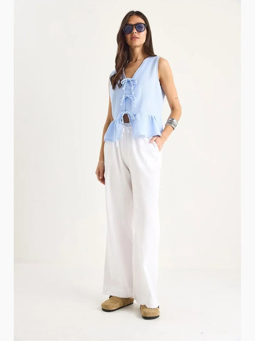 Broek met elastische taille en rechte pijpen lucci - Kiabi Broek met elastische taille en rechte pijpen lucci - Kiabi