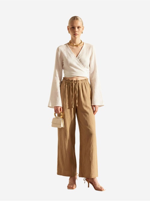 Broek met elastische taille en rechte pijpen my fashion - Kiabi