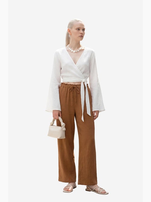 Broek met elastische taille en rechte pijpen my fashion - Kiabi
