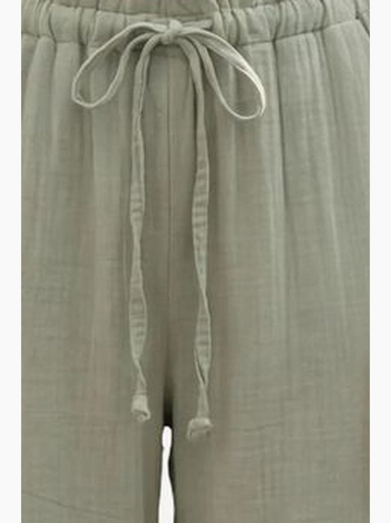 Broek met elastische taille en rechte pijpen my fashion Pastelgroen - Kiabi