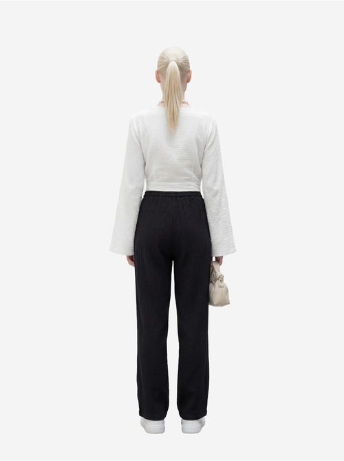 Broek met elastische taille en rechte pijpen my fashion - Kiabi