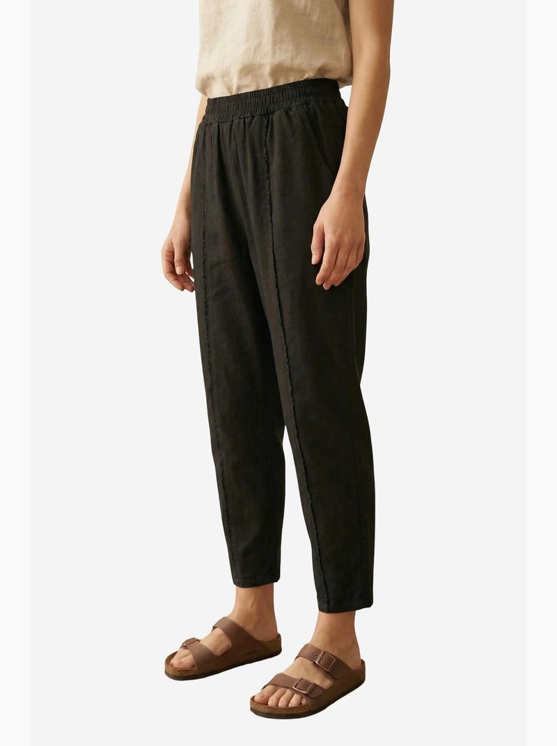 Broek met elastische taille en rechte pijpen my fashion Zwart - Kiabi