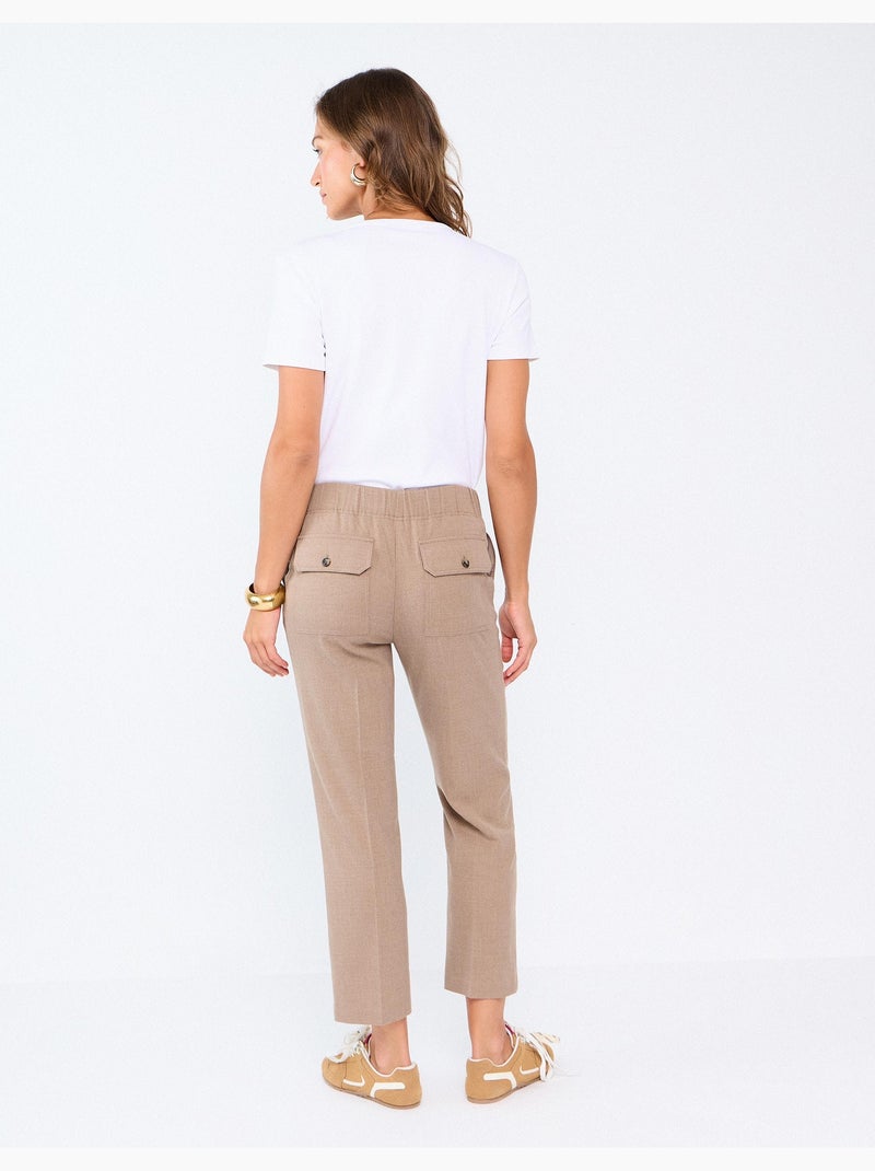 Broek met elastische taille, mo fashion Beige - Kiabi