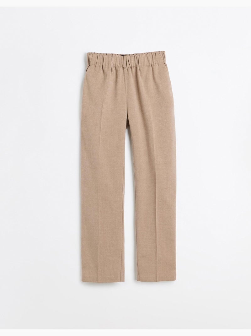 Broek met elastische taille, mo fashion Beige - Kiabi