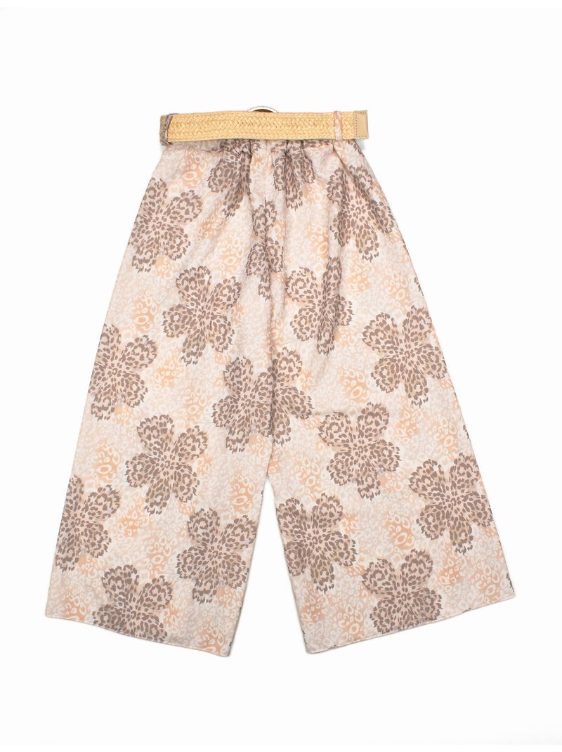Broek met gouden gesp - Kids Star Crème - Kiabi