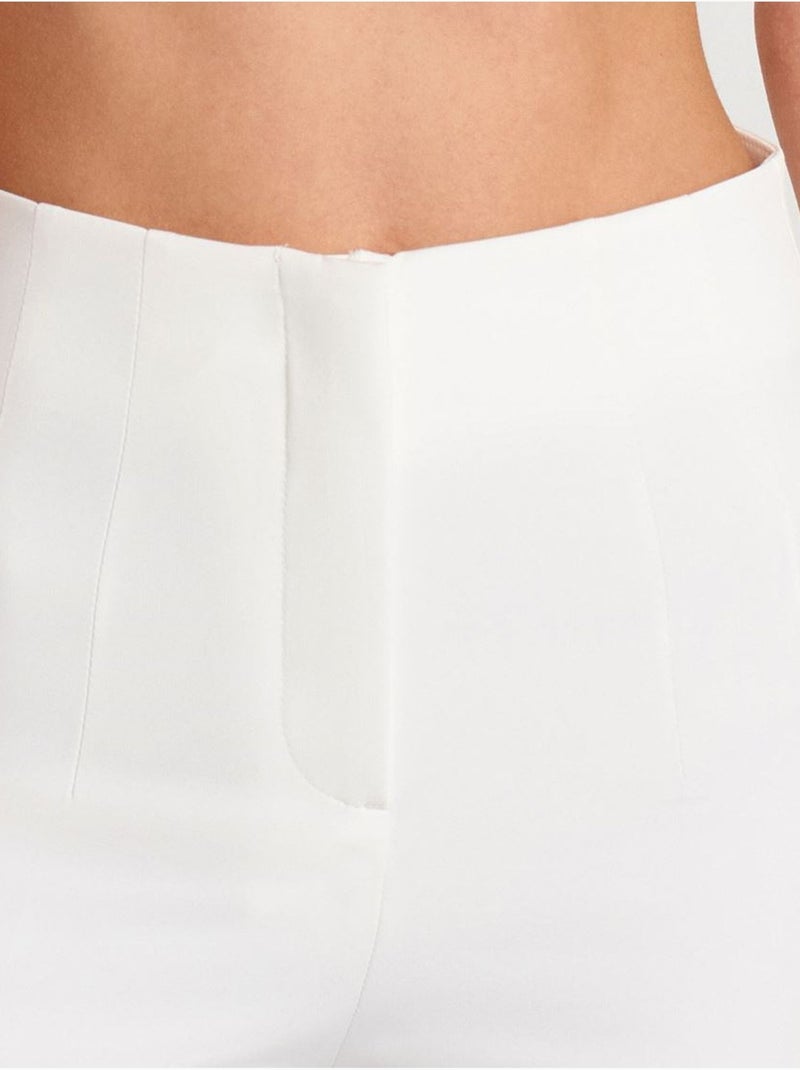 Broek Met Hoge Taille En Plooien Wit - Kiabi