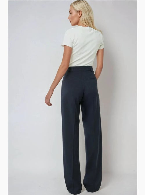 Broek met hoge taille en rechte pijpen hiccup - Kiabi