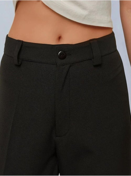 Broek met hoge taille en rechte pijpen hiccup - Kiabi