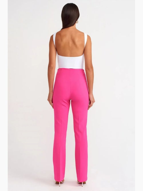 Broek met hoge taille en uitlopende pijp dilvin - Kiabi