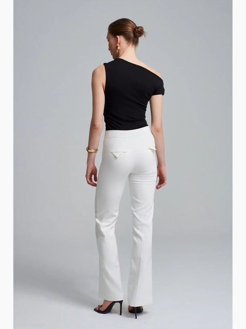 Broek met hoge taille en uitlopende pijp dilvin - Kiabi