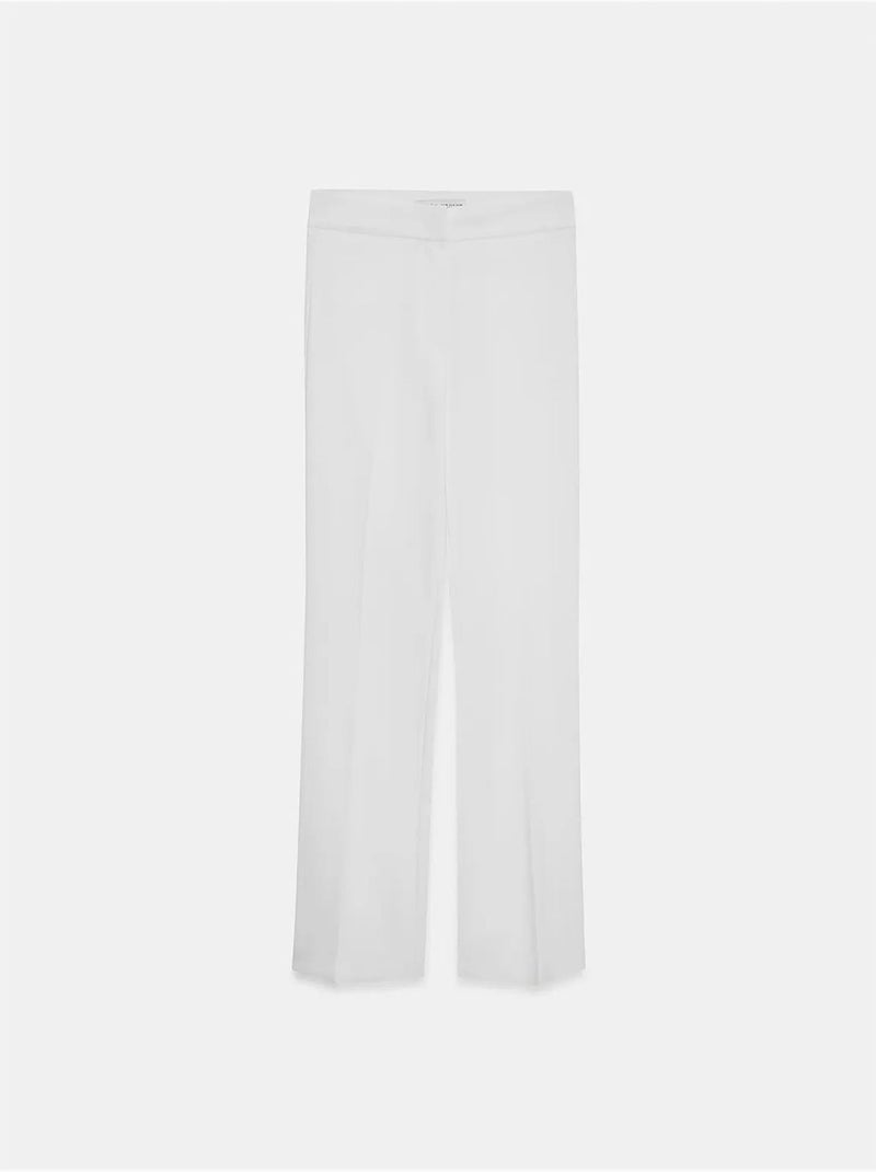 Broek met hoge taille en uitlopende pijp dilvin Wit - Kiabi