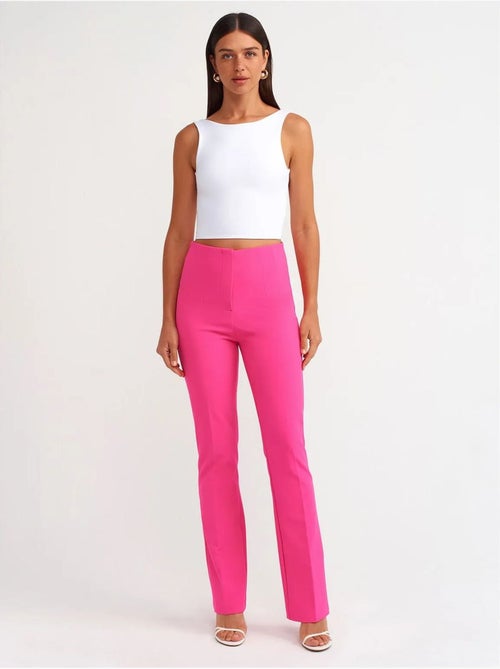 Broek Met Hoge Taille En Uitlopende Pijp - Kiabi Broek Met Hoge Taille En Uitlopende Pijp - Kiabi
