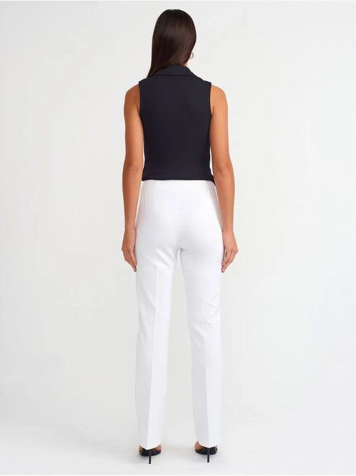 Broek Met Hoge Taille En Uitlopende Pijp - Kiabi Broek Met Hoge Taille En Uitlopende Pijp - Kiabi