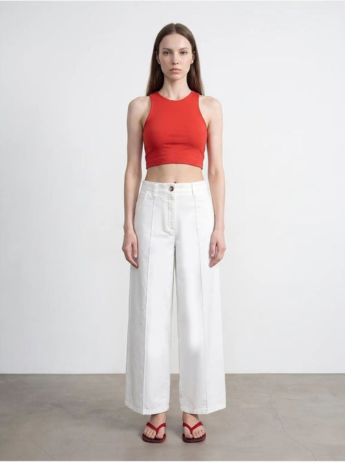 Broek met hoge taille en wijde pijp dilvin - Kiabi Broek met hoge taille en wijde pijp dilvin - Kiabi