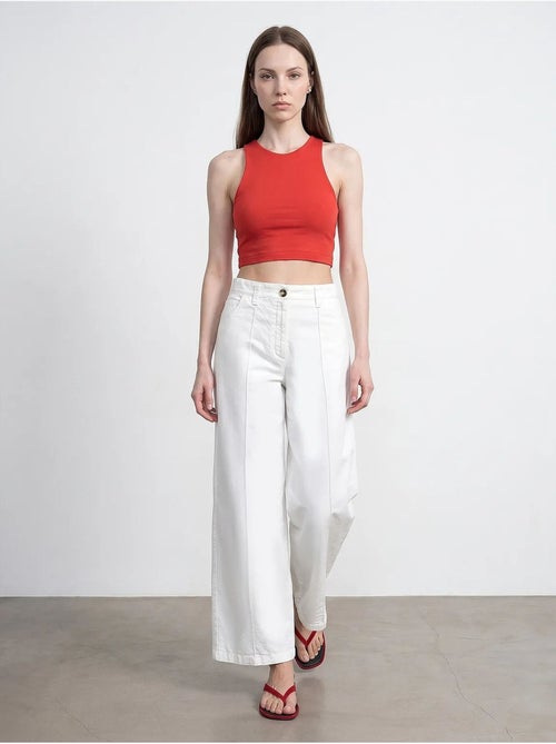 Broek met hoge taille en wijde pijp dilvin - Kiabi Broek met hoge taille en wijde pijp dilvin - Kiabi