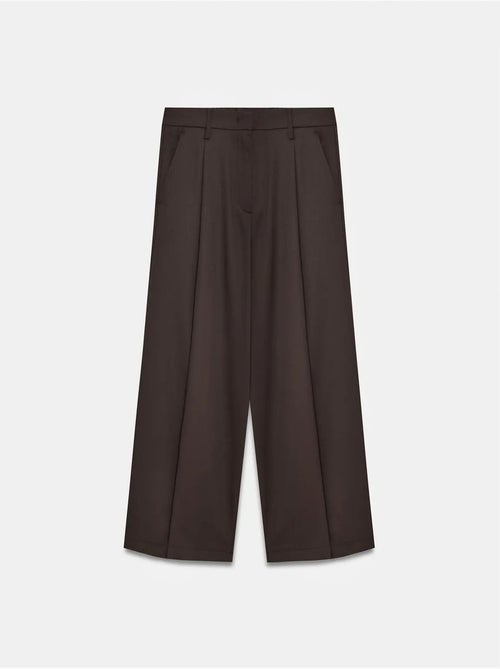 Broek met hoge taille en wijde pijp in crêpe dilvin - Kiabi Broek met hoge taille en wijde pijp in crêpe dilvin - Kiabi