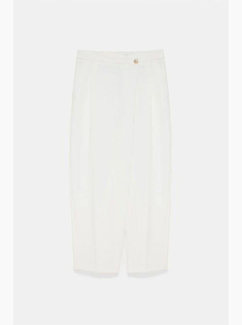 Broek met hoge taille en wijde pijp van crêpe dilvin - Kiabi Broek met hoge taille en wijde pijp van crêpe dilvin - Kiabi