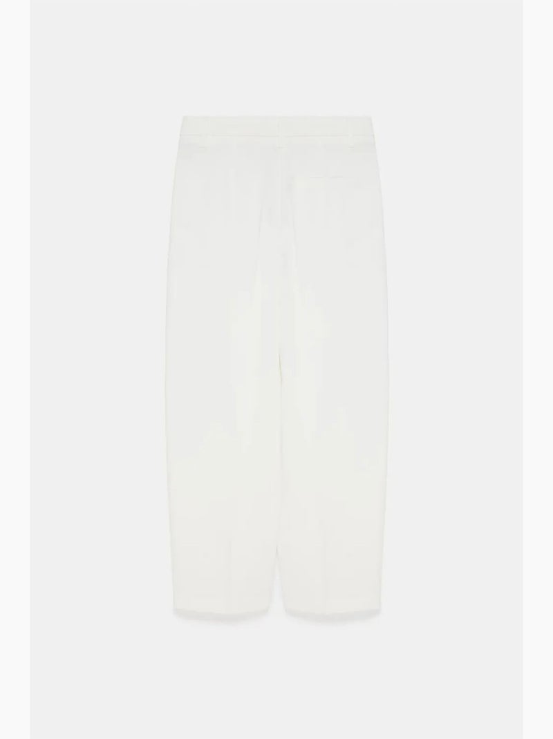 Broek met hoge taille en wijde pijp van crêpe dilvin Wit - Kiabi