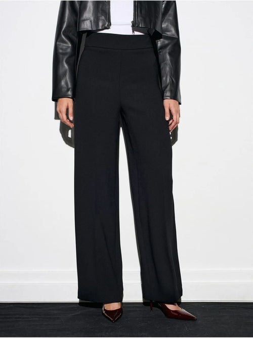 Broek Met Hoge Taille En Wijde Pijp Van Crêpe - Kiabi Broek Met Hoge Taille En Wijde Pijp Van Crêpe - Kiabi
