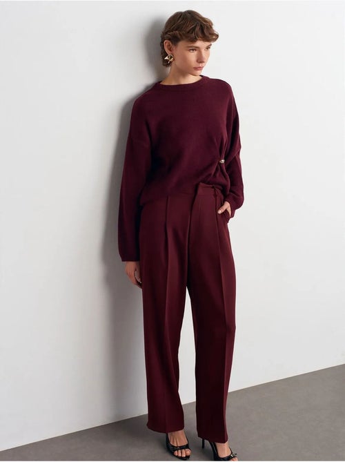 Broek Met Hoge Taille En Wijde Pijpen Van Crêpe - Kiabi Broek Met Hoge Taille En Wijde Pijpen Van Crêpe - Kiabi