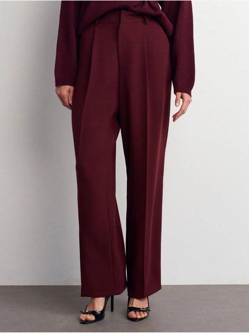 Broek Met Hoge Taille En Wijde Pijpen Van Crêpe - Kiabi Broek Met Hoge Taille En Wijde Pijpen Van Crêpe - Kiabi