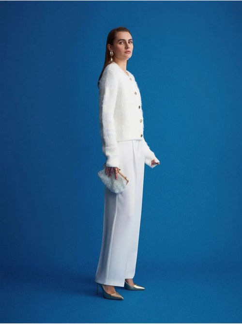 Broek Met Hoge Taille En Wijde Pijpen Van Crêpe - Kiabi Broek Met Hoge Taille En Wijde Pijpen Van Crêpe - Kiabi