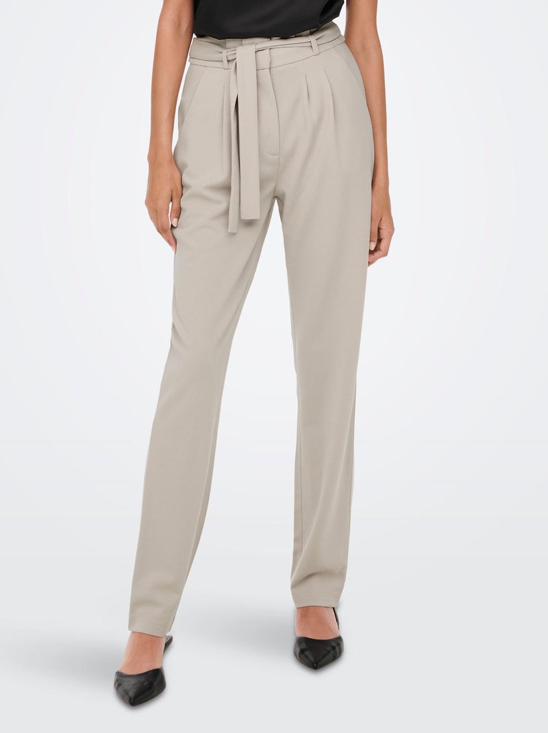Broek met hoge taille 'JDY' BIEGE - Kiabi