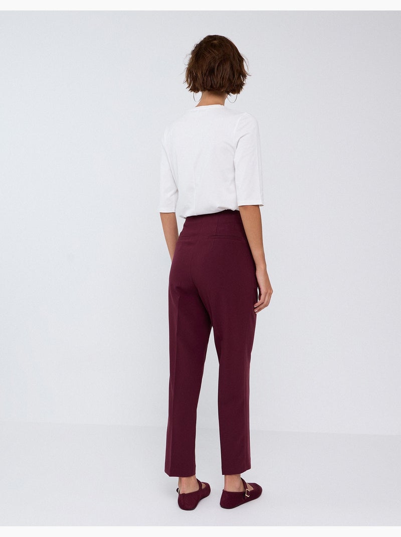 Broek met hoge taille, mo fashion Paars - Kiabi