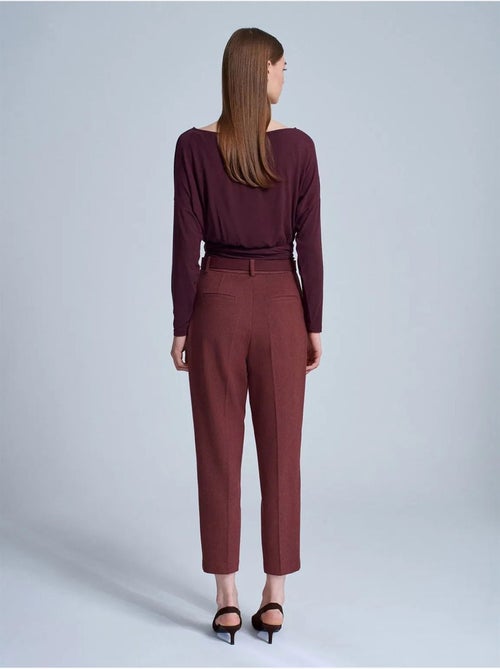 Broek met hoge taille, riem en rechte pijp dilvin - Kiabi