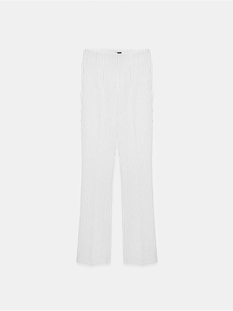 Broek Met Hoge Taille, Strepen En Plooi Wit - Kiabi