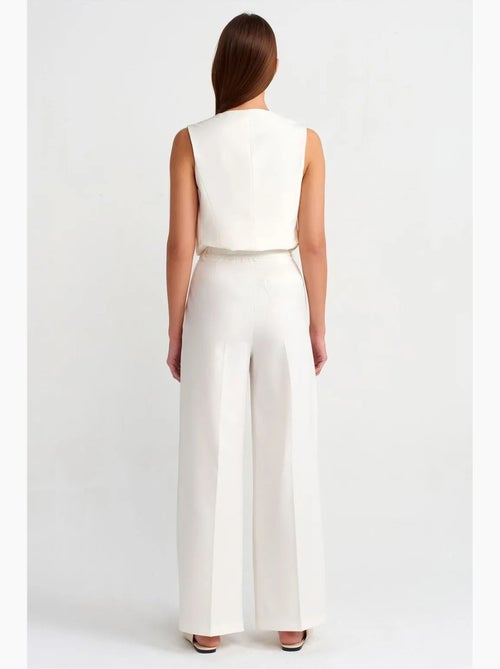 Broek met hoge taille, wijde pijp en riem dilvin - Kiabi Broek met hoge taille, wijde pijp en riem dilvin - Kiabi
