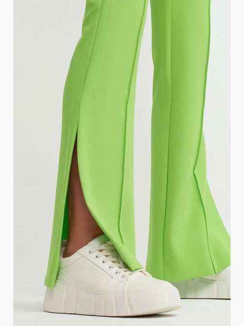 Broek met hoge taille, wijde pijp en split dilvin - Kiabi