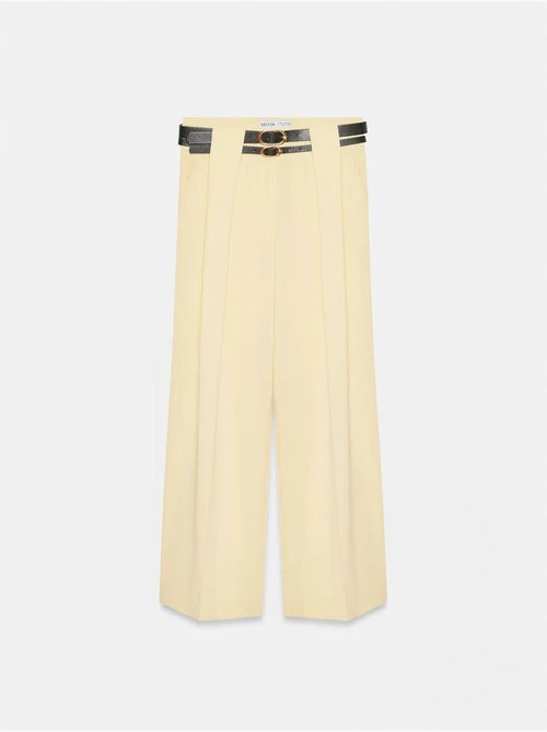 Broek met hoge taille, wijde pijpen en plooien dilvin - Kiabi Broek met hoge taille, wijde pijpen en plooien dilvin - Kiabi