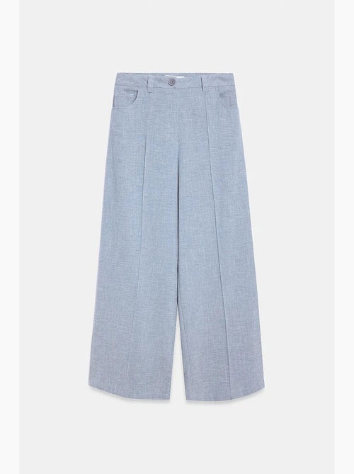 Broek met hoge taille, wijde pijpen en plooien dilvin - Kiabi Broek met hoge taille, wijde pijpen en plooien dilvin - Kiabi