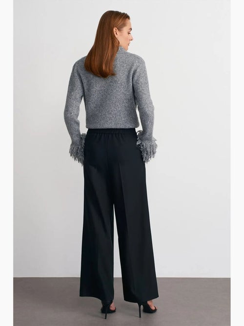 Broek met hoge taille, wijde pijpen en plooien dilvin - Kiabi Broek met hoge taille, wijde pijpen en plooien dilvin - Kiabi